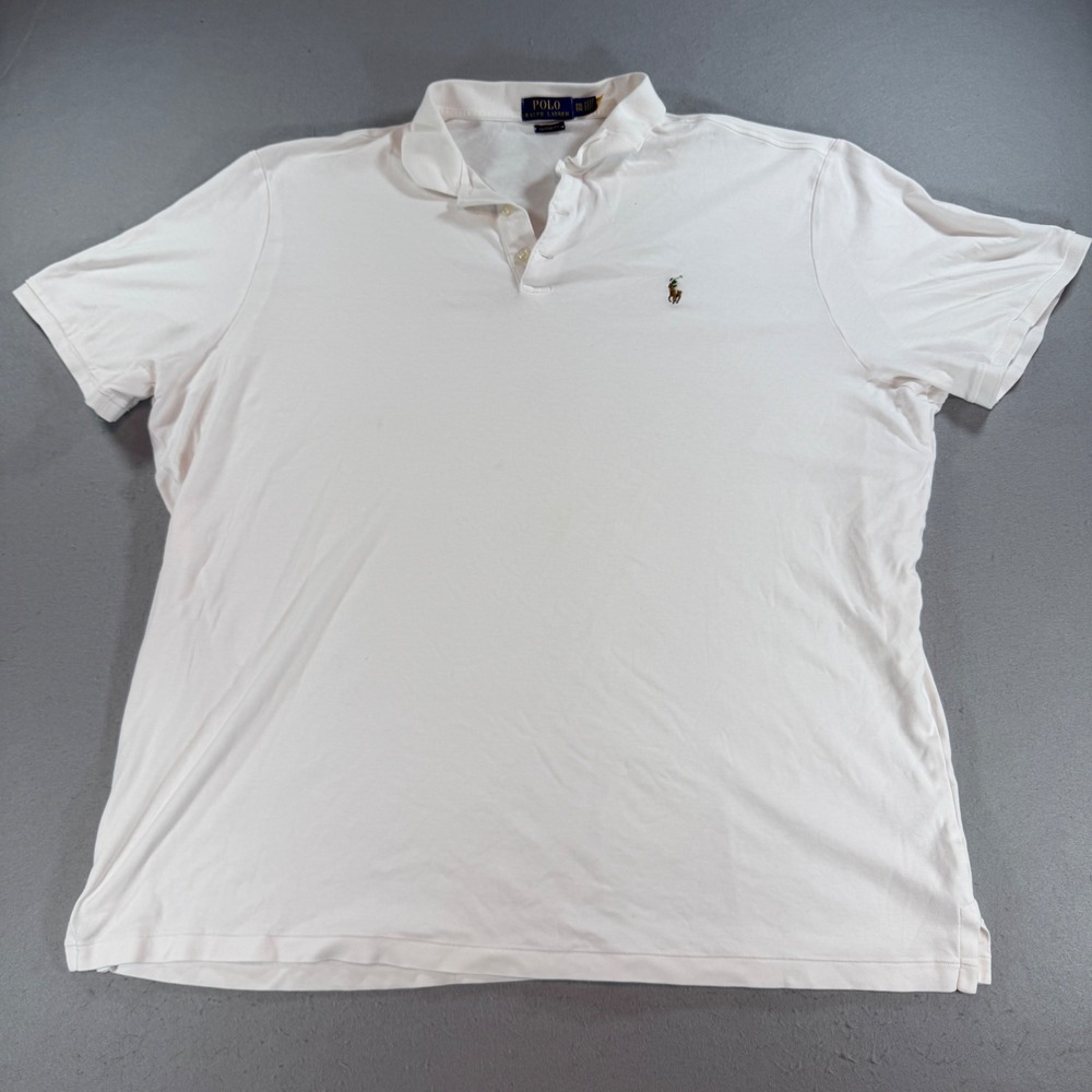Polo Ralph Lauren Mens XXL Classic Fit Short Sleeve Polo Shirt White Pony Logo